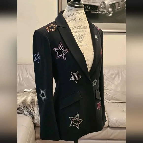 Cinq à Sept Star Embellished 'Cheyenne' Blazer Retail $699-US8-NO FLAWS - Picture 5 of 12